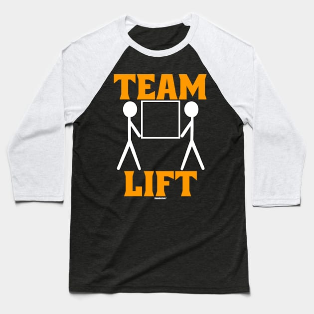 Team Lift Heavy Warning Warehouse Baseball T-Shirt by Swagazon